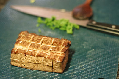 Close-up of food on table