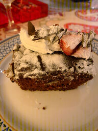 Close-up of cake in plate