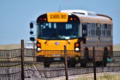 School bus in summer