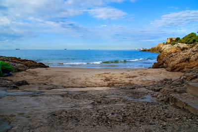 Scenic view of beach against sky