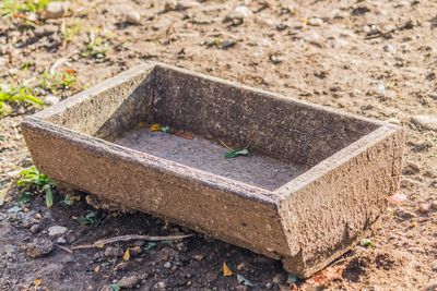 High angle view of messy field
