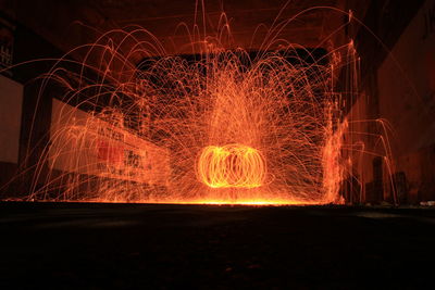 View of illuminated fire crackers at night