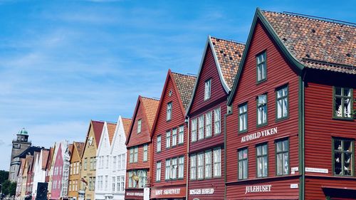 Low angle view of buildings against sky