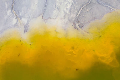 Close-up of yellow paint
