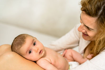 Mother and daughter at home