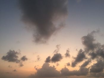 Low angle view of clouds in sky