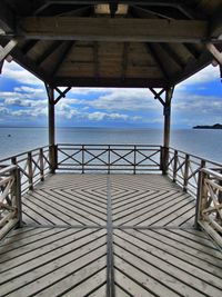 Pier over sea against sky