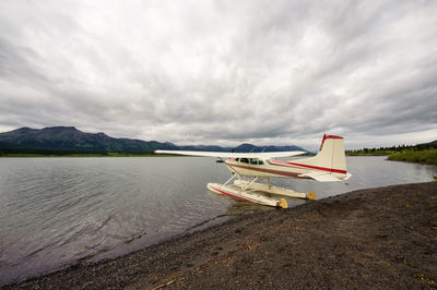 Scenic view of beach against sky