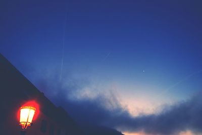 Low angle view of built structure against blue sky