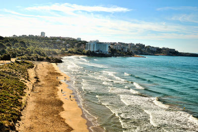 Scenic view of beach against sky