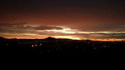 Silhouette of landscape at sunset