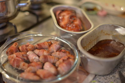 Close-up of served food