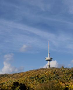 Low angle view of lighthouse against sky