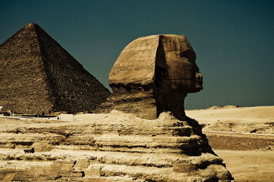 View of sculpture in desert