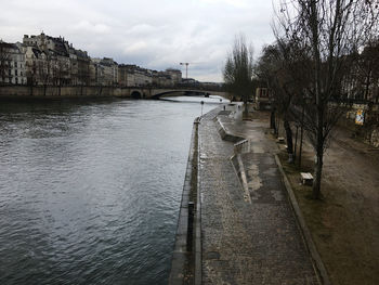 Bridge over river against sky