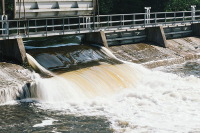 Water flowing in dam