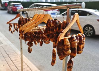 Close-up of roasted hanging