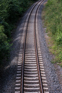 High angle view of railroad tracks