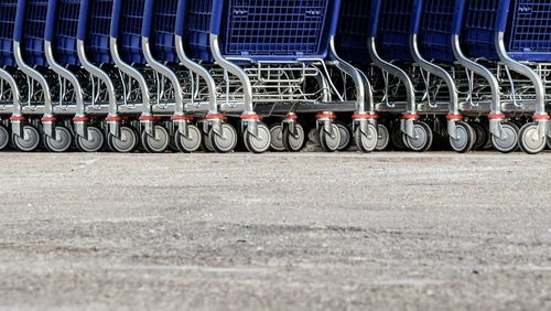 Close-up of shopping carts