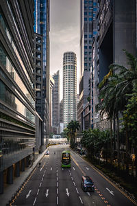 High angle view of city street