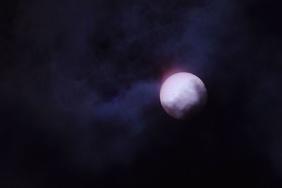 Low angle view of moon in sky