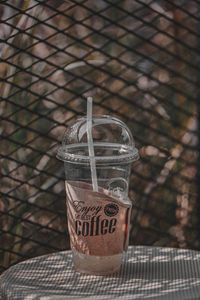 Close-up of coffee on table