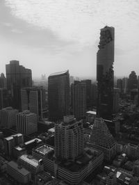 High angle view of cityscape against sky