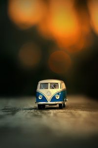 Close-up of toy car on table