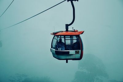 Overhead cable car in winter