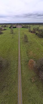 Railroad track against sky