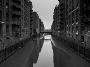 Canal amidst buildings against sky in city