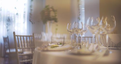 View of place setting on table