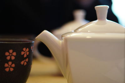 Close-up of coffee cup on table