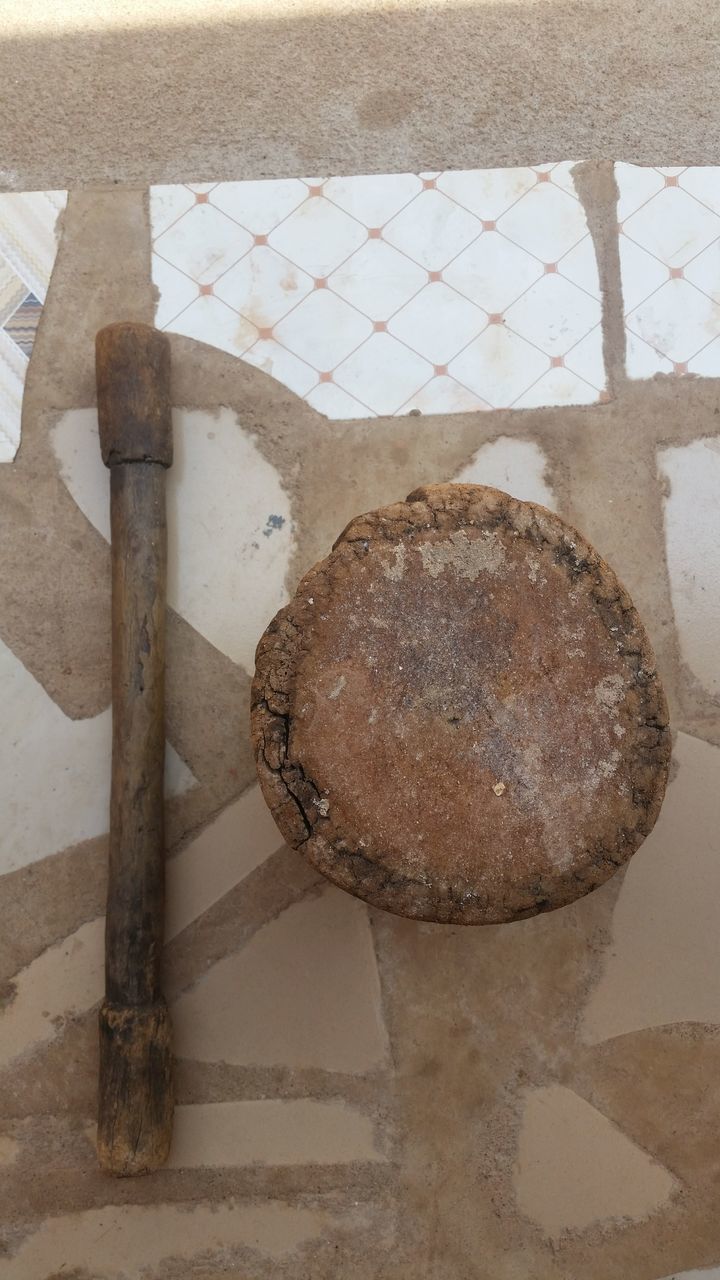 indoors, high angle view, no people, food, still life, food and drink, close-up, freshness, preparation, ready-to-eat, directly above, table, bread, kitchen utensil, brown, preparing food, day, meat, metal, indulgence