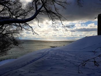 Scenic view of snow covered landscape