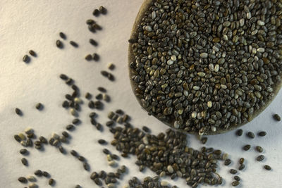 Close-up of roasted coffee beans on table