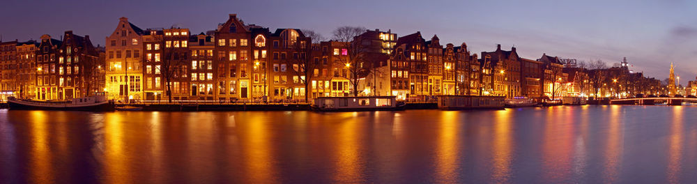 Panorama from amsterdam in the netherlands at night