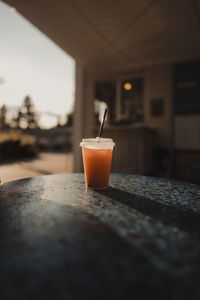 Close-up of drink on table