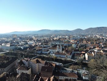 High angle view of townscape against sky