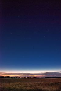 Scenic view of field against sky at night