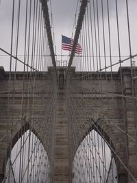 Suspension bridge in city