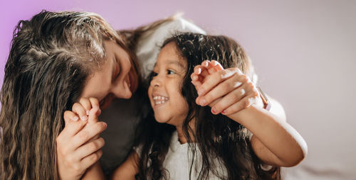 Portrait of happy friends