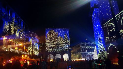 Illuminated city at night