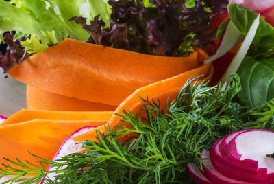 Close-up of fresh vegetable salad