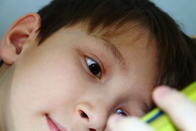 Close-up portrait of cute boy