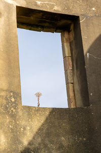 Low angle view of old building against sky