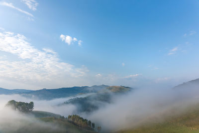 Scenic view of land against sky