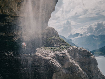 Scenic view of rock formations against sky