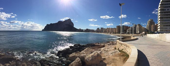 Panoramic view of sea and beach against sky