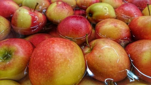 Full frame shot of apples for sale at market